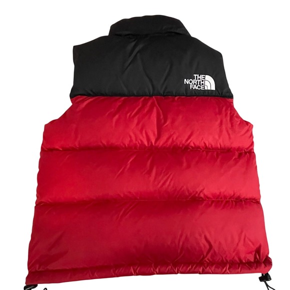 The North Face Nuptse retro  700 Fill Down Puffer Vest Red Black Women's Size M - Picture 2 of 8